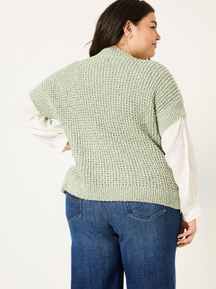 Fat Face Erika Green Knitted Kimono Cardigan