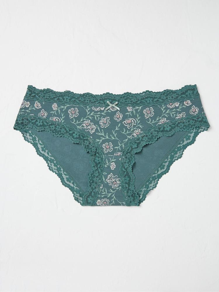 Fat Face Esme Green Floral Short Knickers