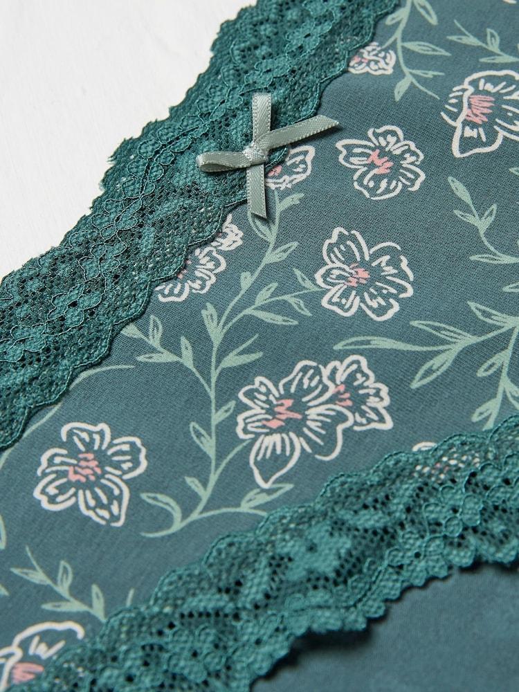fat face Esme Green Floral Short Knickers