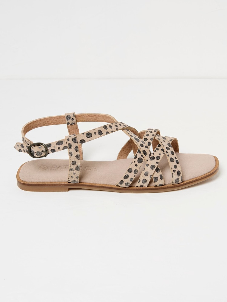 Fat Face Estelle Natural Suede Strap Sandals