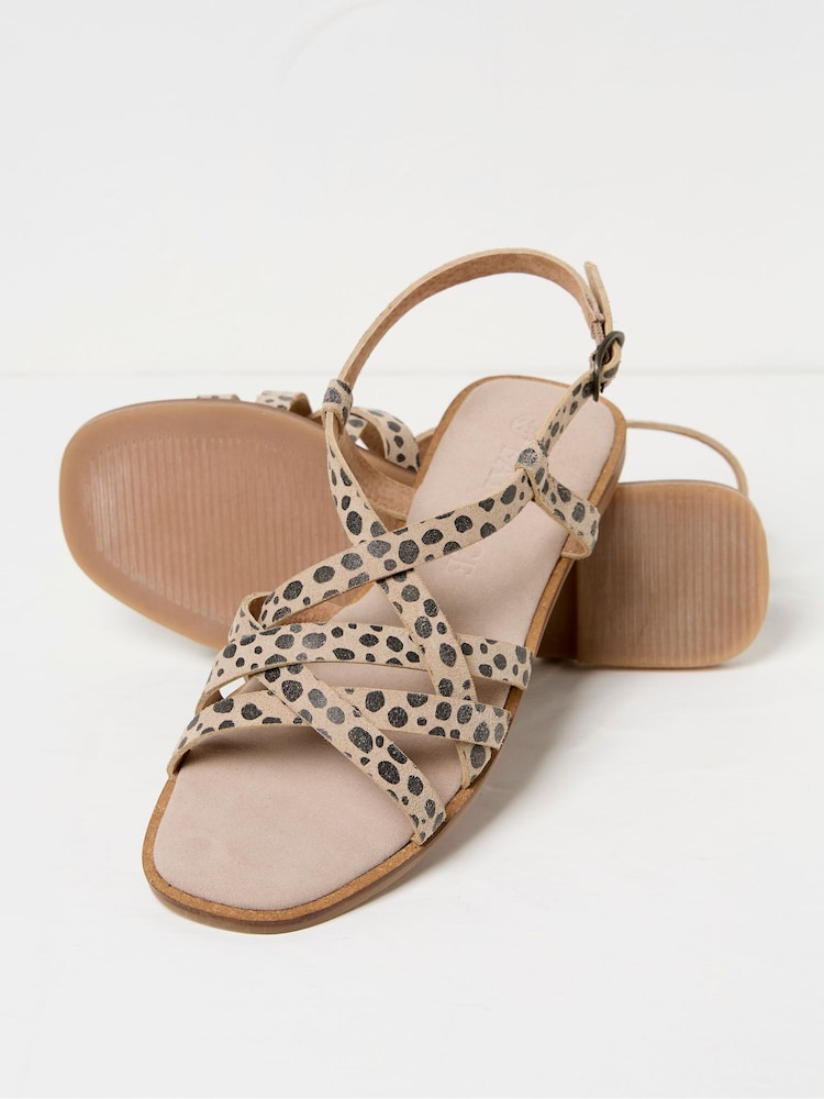 Fat Face Estelle Natural Suede Strap Sandals