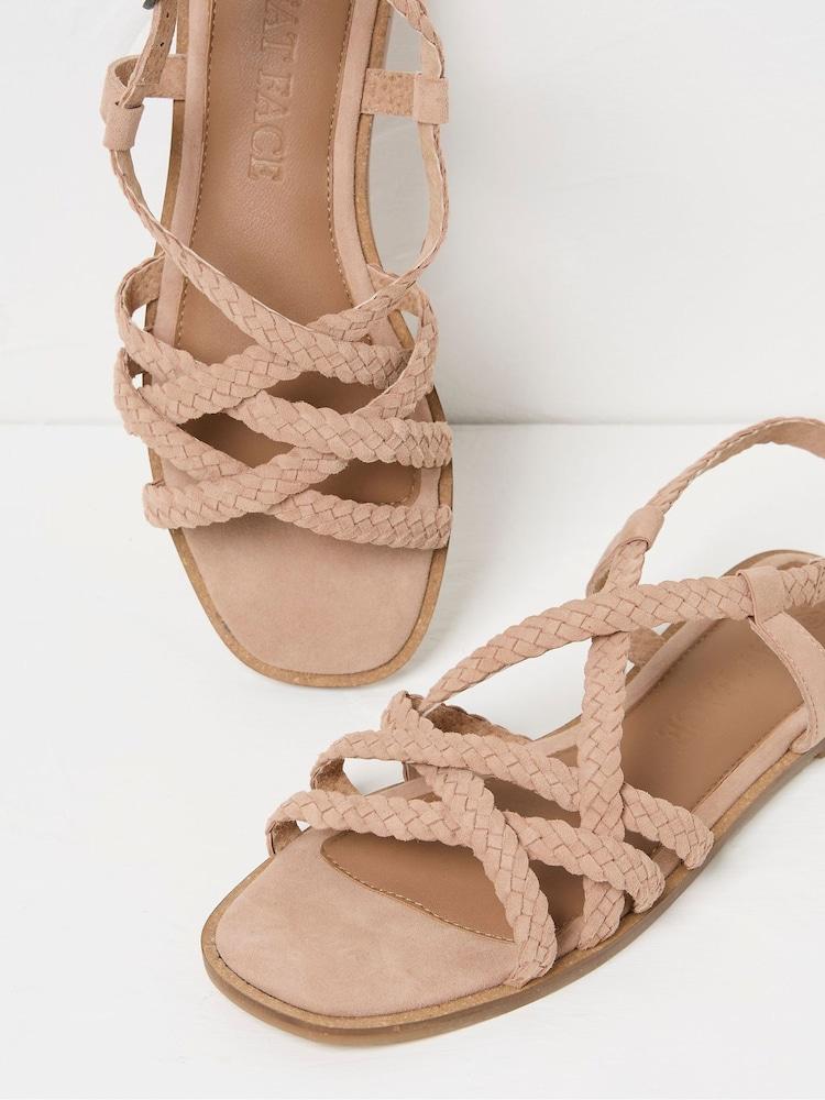 fat face Estelle Pink Suede Strap Sandals