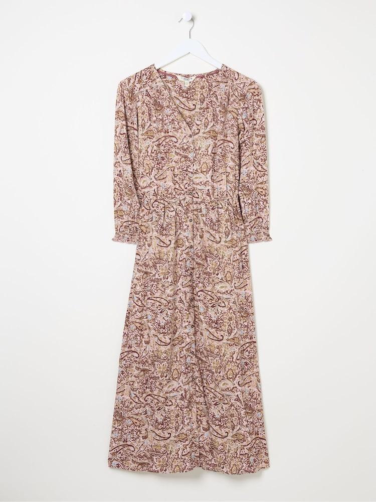 fat face Estelle Pink Wild Paisley Midi Dress