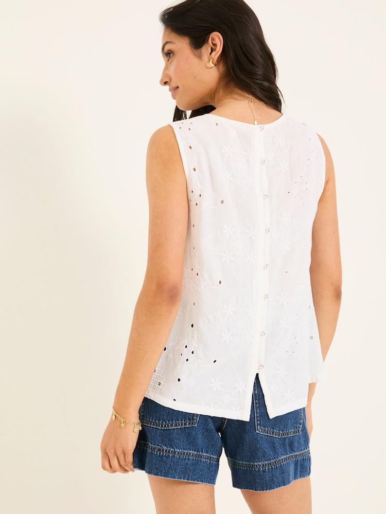 Fat Face Etta White Printed Cami