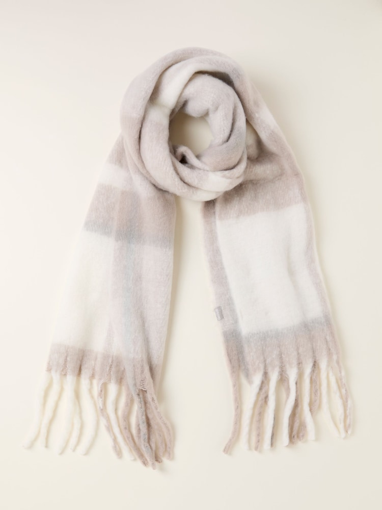 Fat Face Evie Ivory Check Scarf