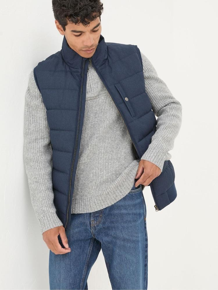 Fat Face Exmouth Navy Blue Quilted Gilet