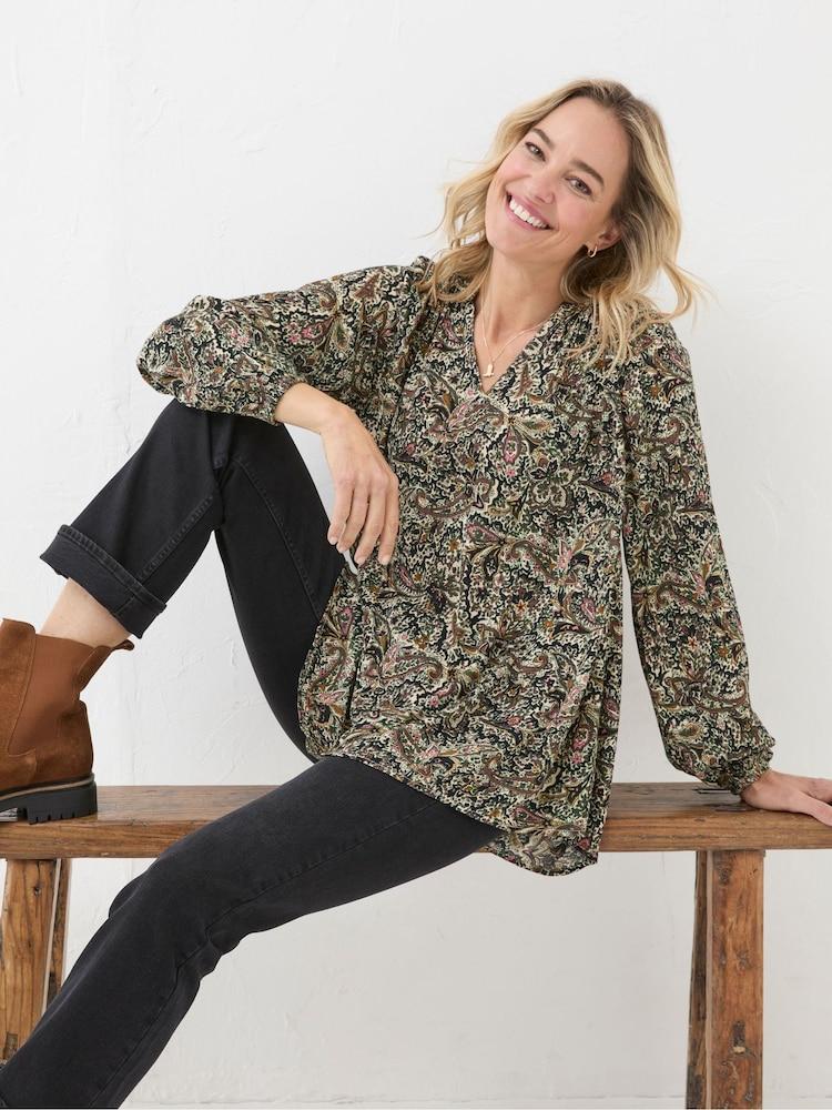 Fat Face Faye Ivory Wild Paisley Tunic