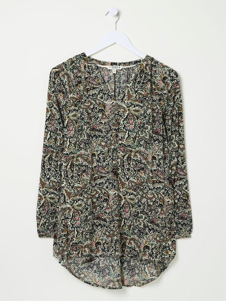 fat face Faye Ivory Wild Paisley Tunic