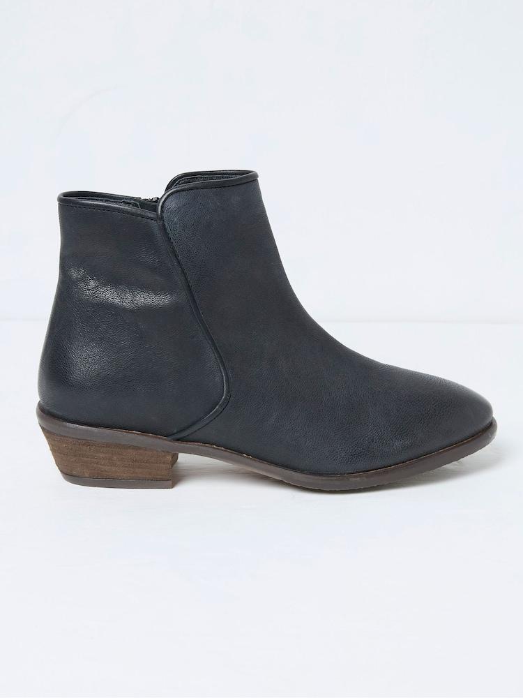Fat Face Felicity Black Ankle Boots