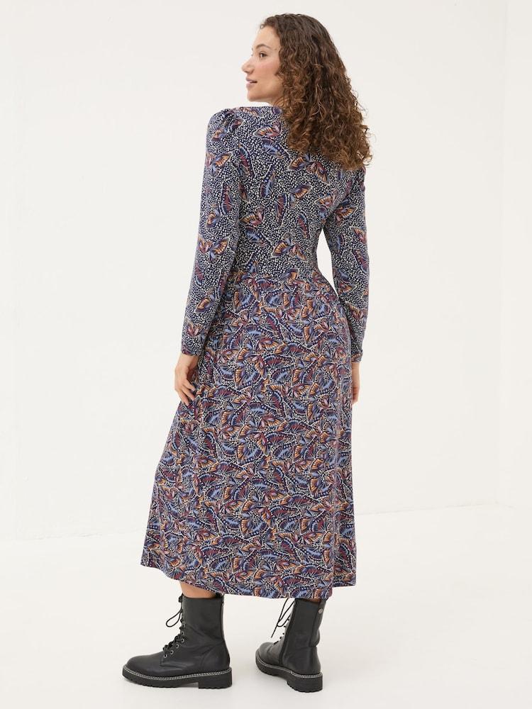 Fat Face Fia Dark Navy Batik Dress