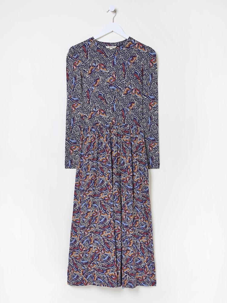 fat face Fia Dark Navy Batik Dress