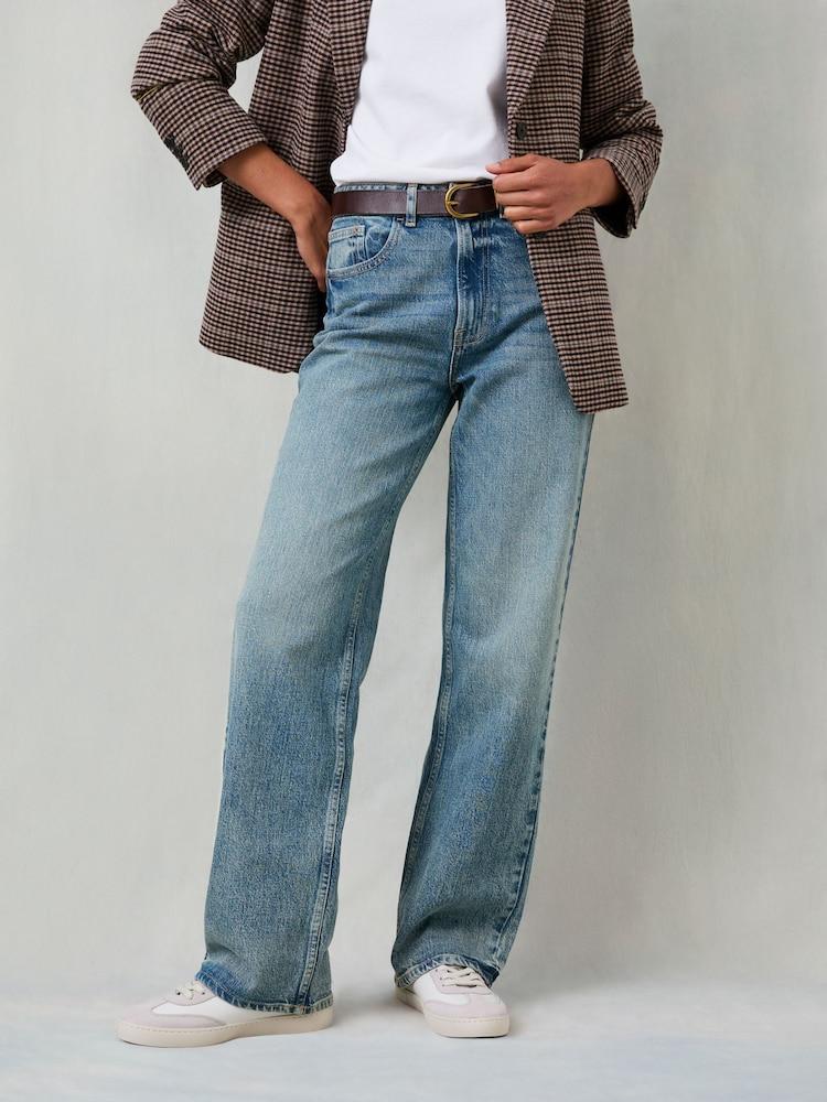 Fat Face Filby Bleach Wash Relaxed Straight Jeans