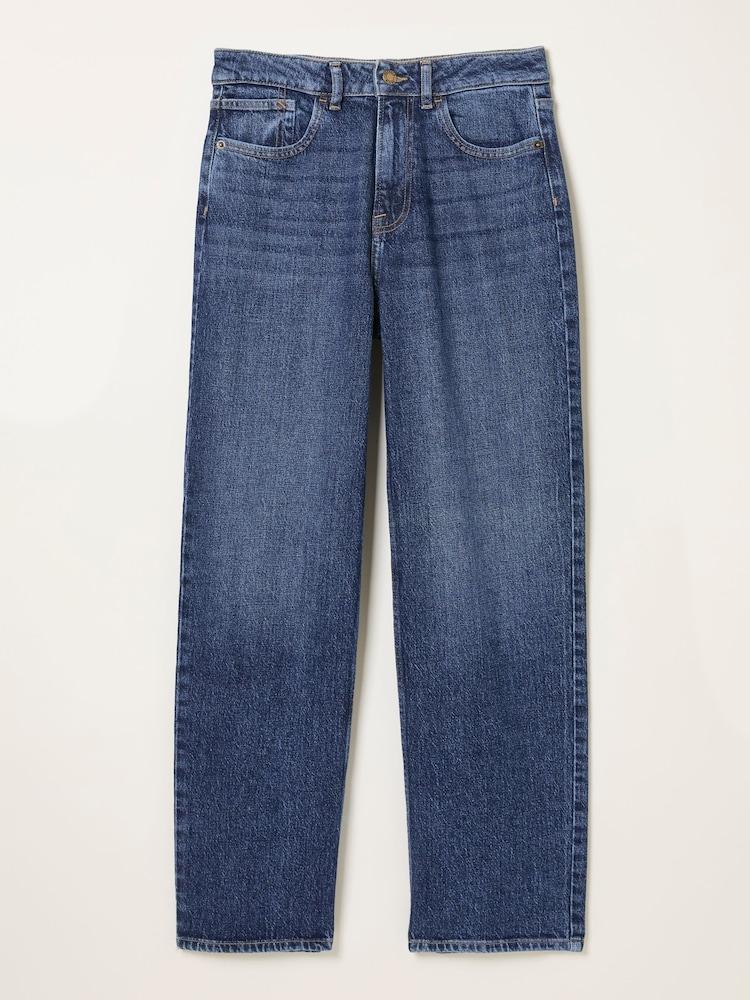 fat face Filby Blue Denim Relaxed Straight Jeans