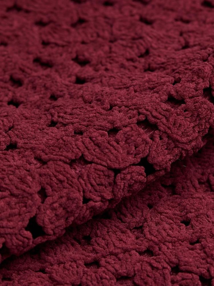 fat face Finch Burgundy Red Knitted Crochet Tank