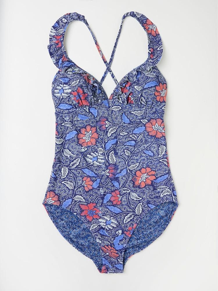 fat face Fleur Dark Blue Damask Paisley Swimsuit