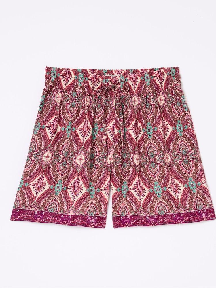fat face Flippy Purple Detail Paisley Shorts
