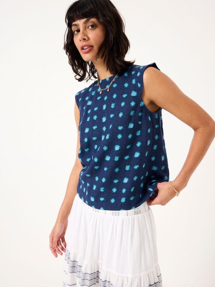 Fat Face Fliss Teal Blue Mini Spot Top