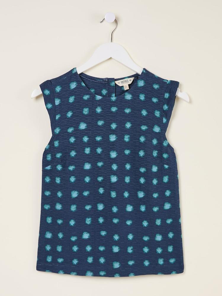 fat face Fliss Teal Blue Mini Spot Top