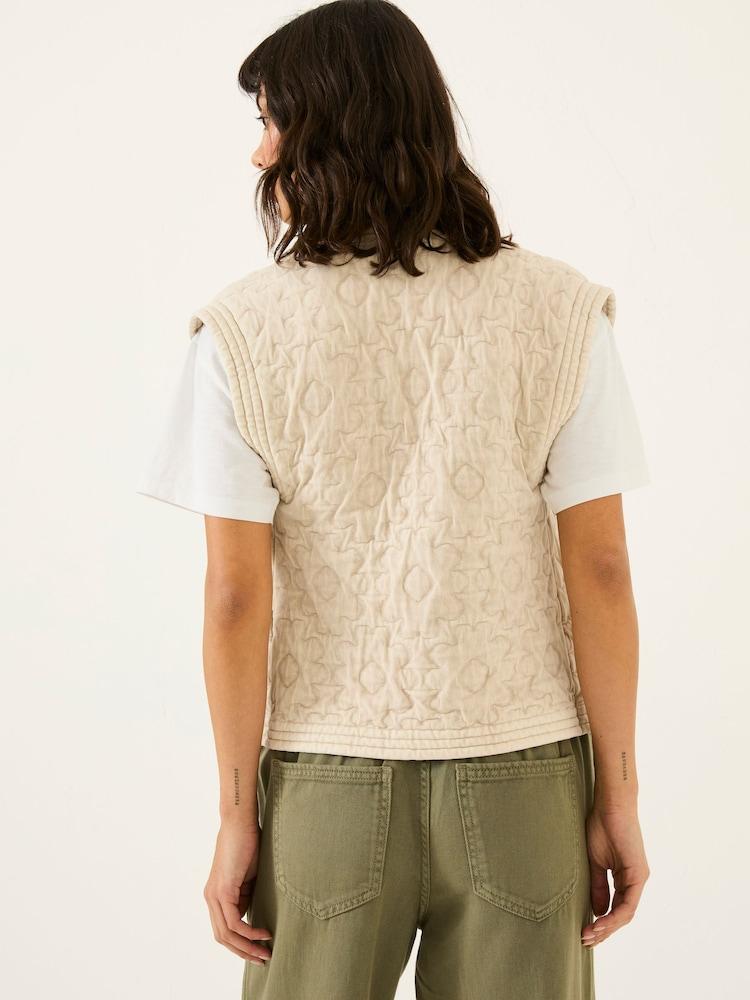 Fat Face Flora Natural Quilted Waistcoat