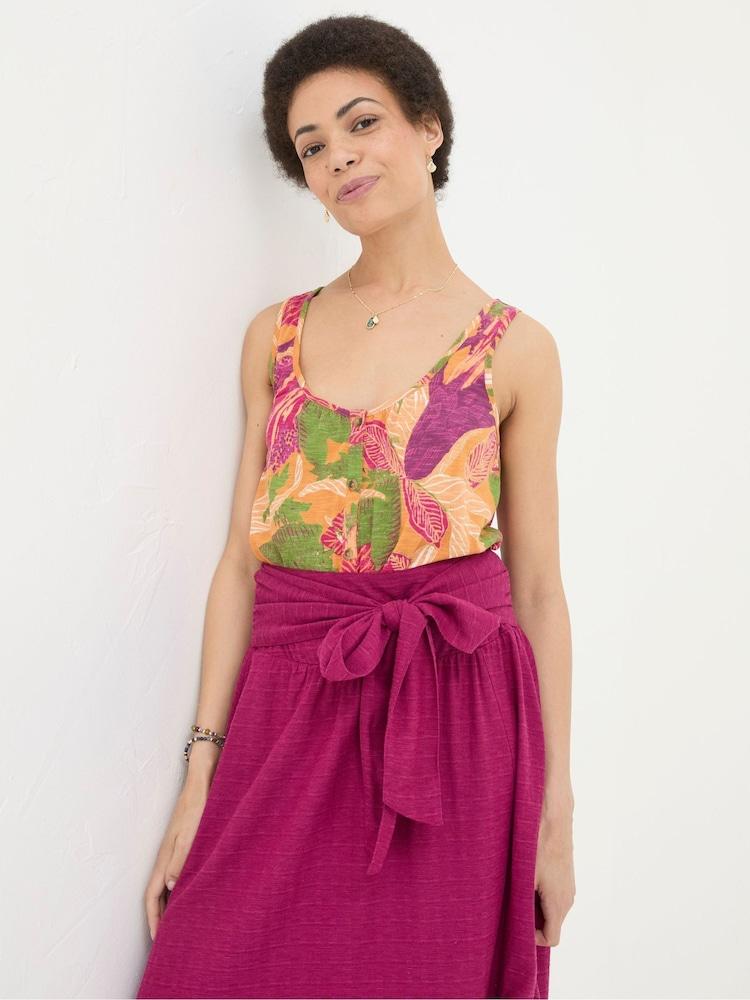 Fat Face Flora Orange Tropical Vest