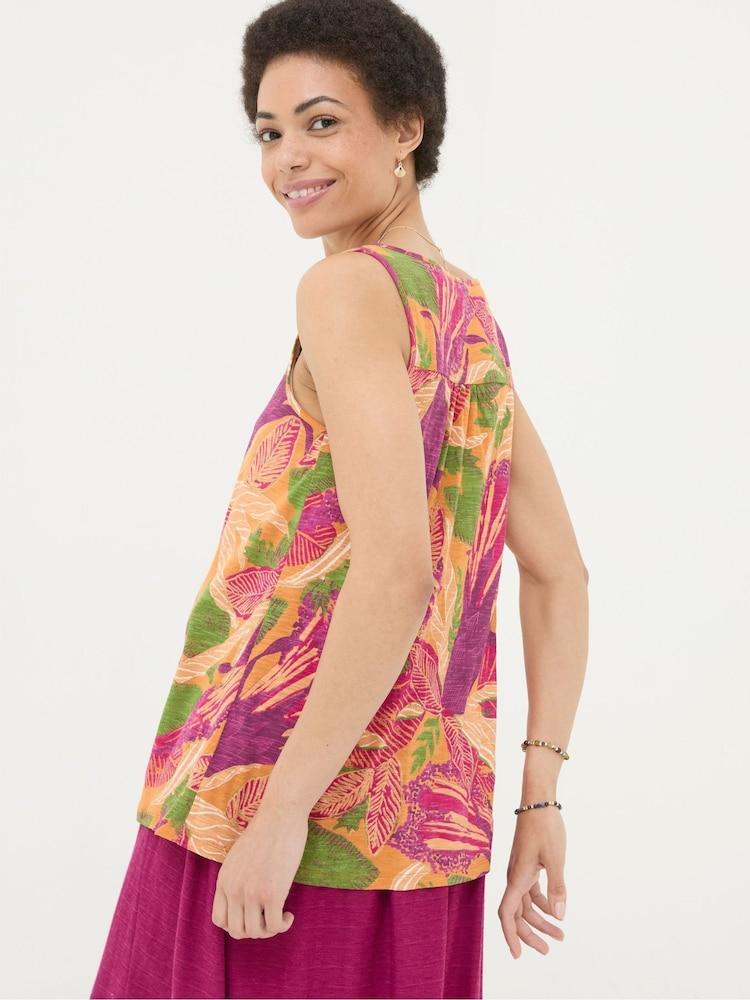 Fat Face Flora Orange Tropical Vest