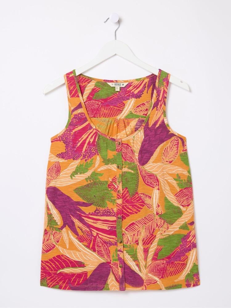fat face Flora Orange Tropical Vest