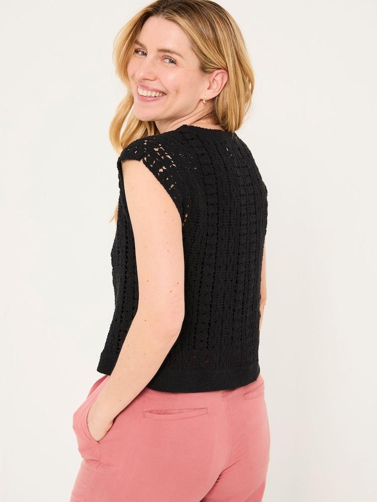 Fat Face Florence Black Knitted Tank