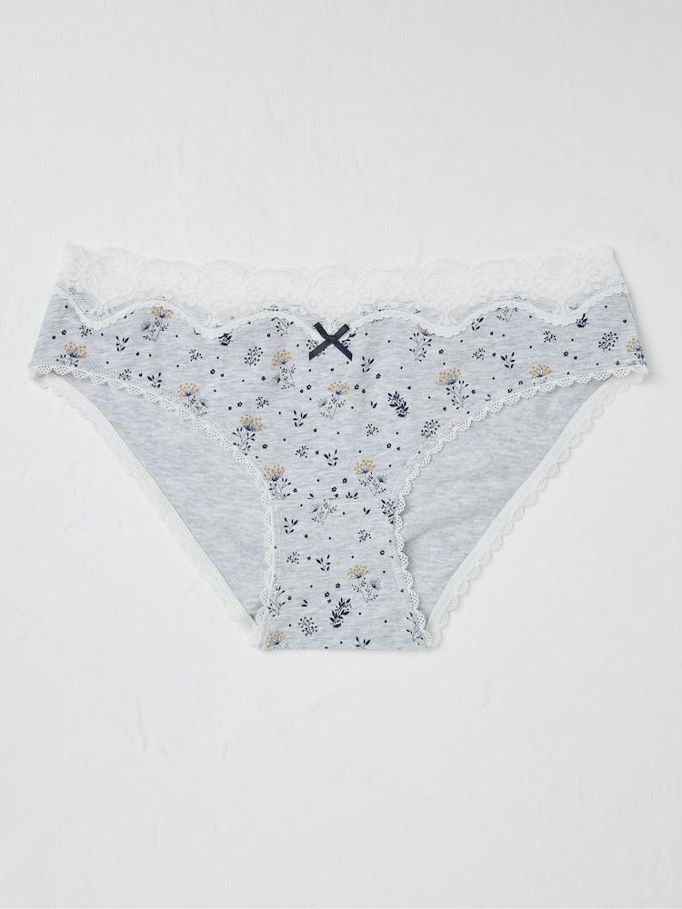 fat face Florence Grey Floral Mini Knickers