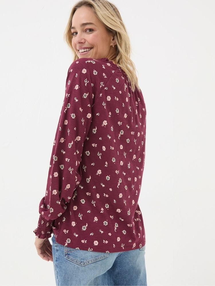 Fat Face Florence Red Wild Ditsy Top