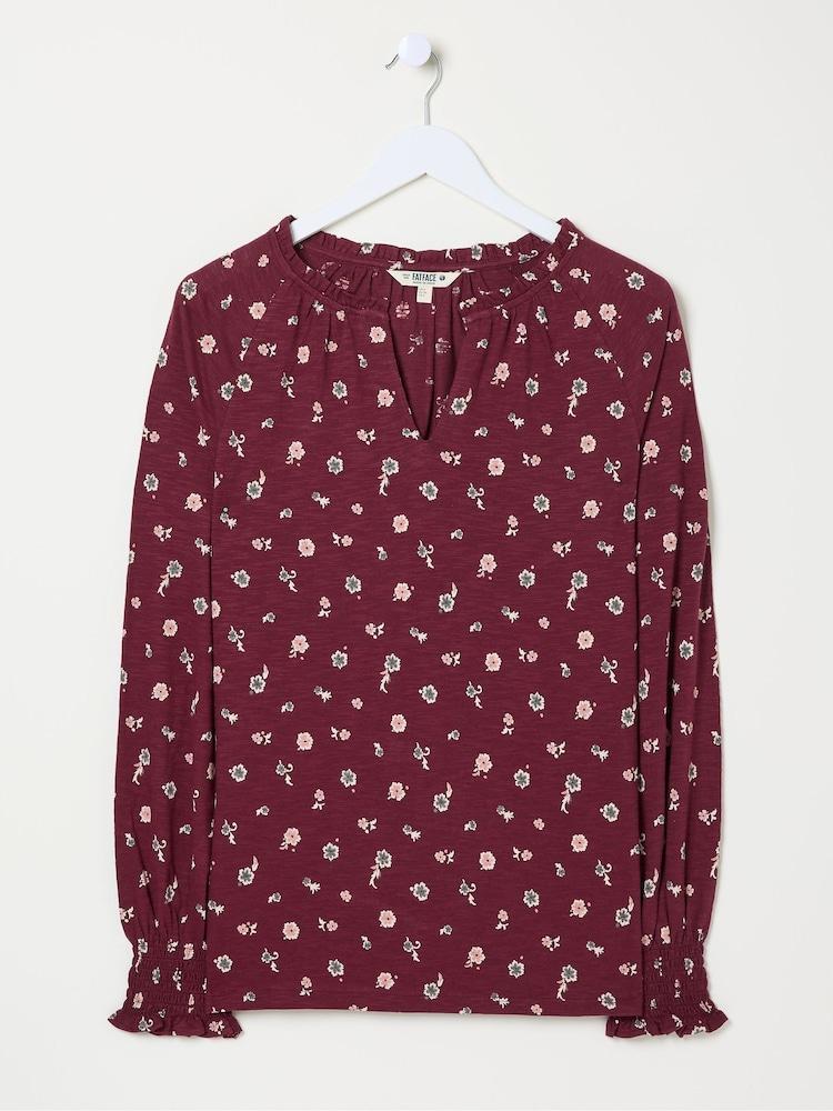 fat face Florence Red Wild Ditsy Top