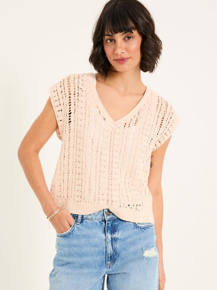 Fat Face Florence Rose Pink Knitted Tank