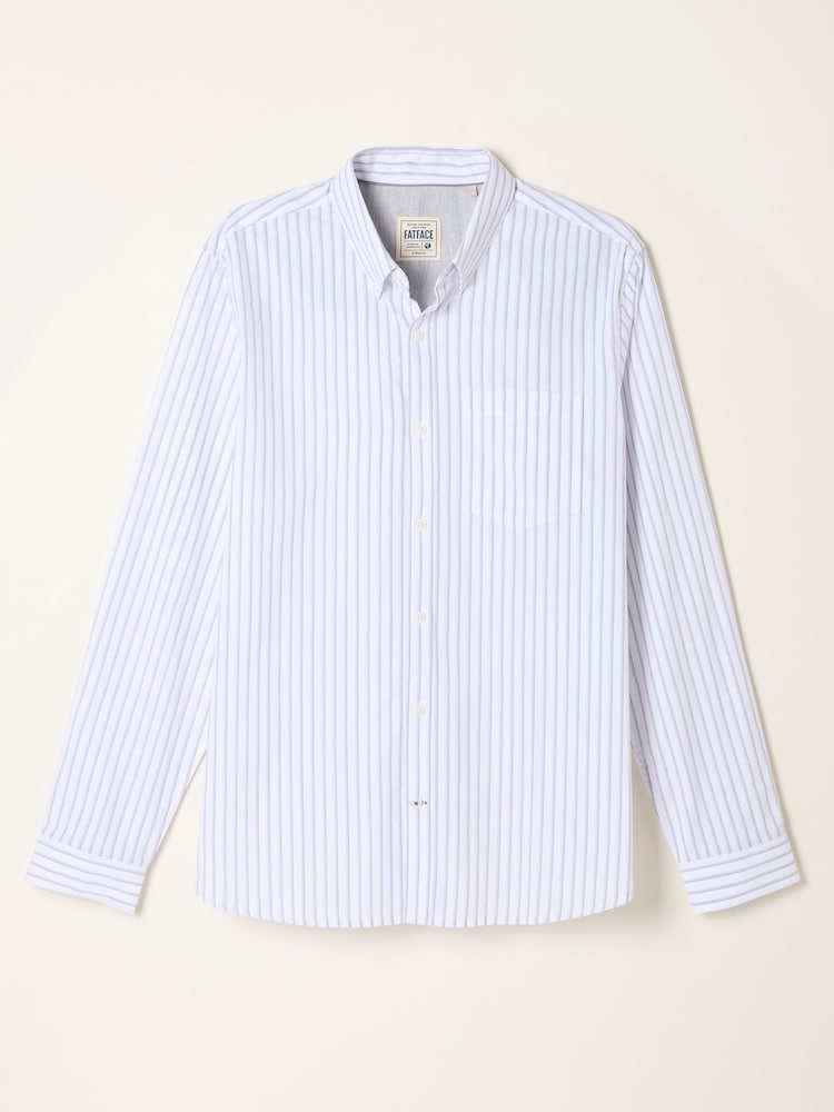fat face Foston Ivory Long Sleeve Stripe Shirt
