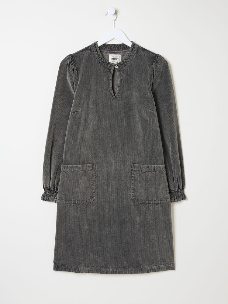 fat face Fran Charcoal Grey Cord Tunic Dress
