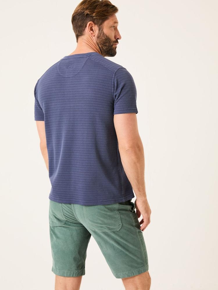 Fat Face French Navy Overdye Stripe Henley Tshirt