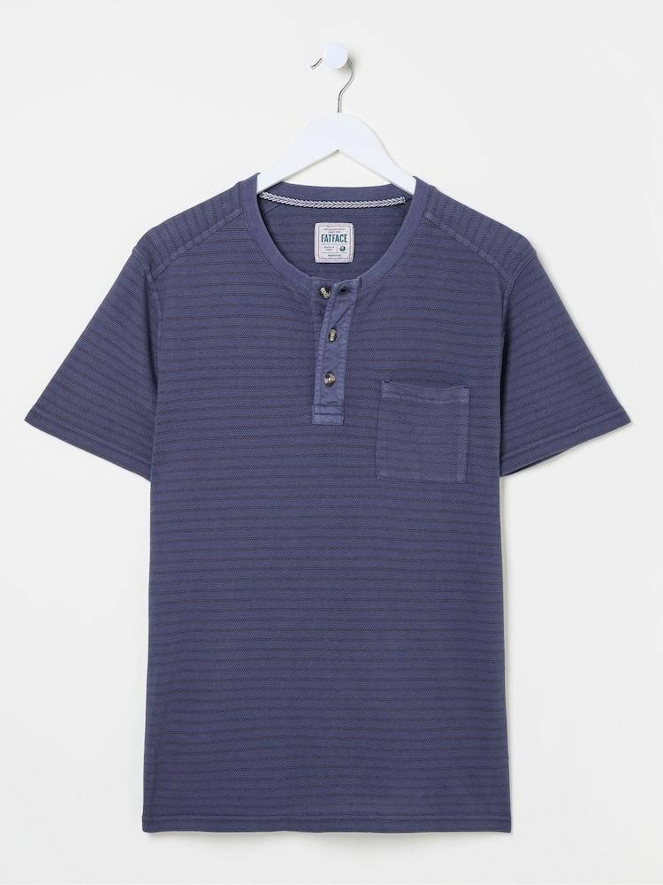 fat face French Navy Overdye Stripe Henley Tshirt