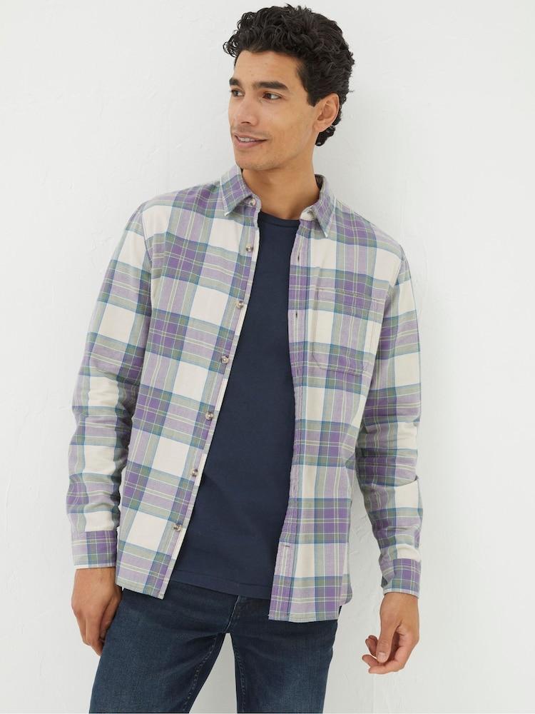 Fat Face Frensham Purple Check Shirt