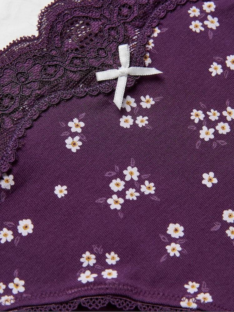 fat face Freya Purple Floral Mini Knickers
