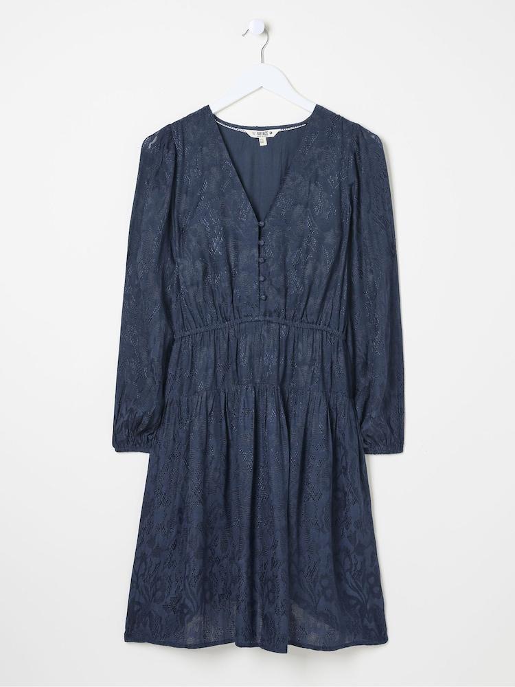 fat face Gail Blue Detail Dress