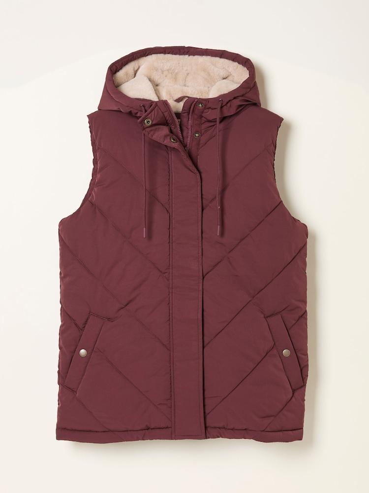 fat face Gem Burgundy Red Gilet