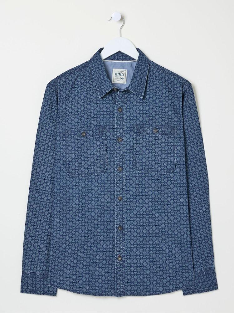 fat face Geo Blue Print Shirt