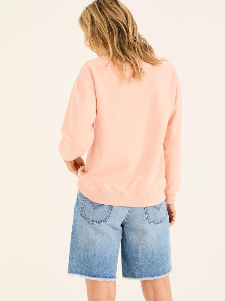 Fat Face Georgia Coral Pink Crew Sweatshirt