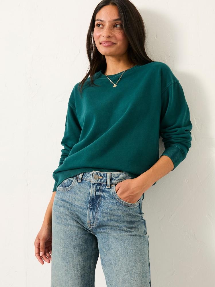 Fat Face Georgia Dark Teal Blue Crew Sweatshirt