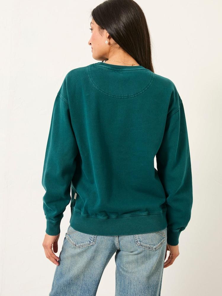 Fat Face Georgia Dark Teal Blue Crew Sweatshirt