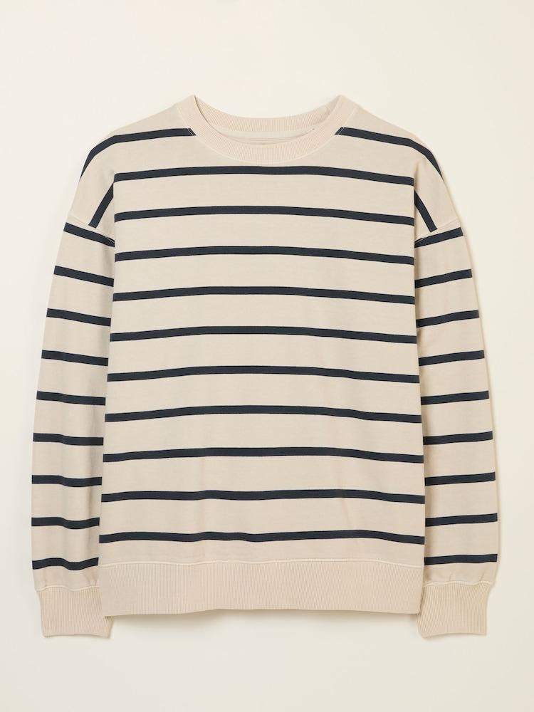 fat face Georgia Ivory Stripe Crew Sweatshirt