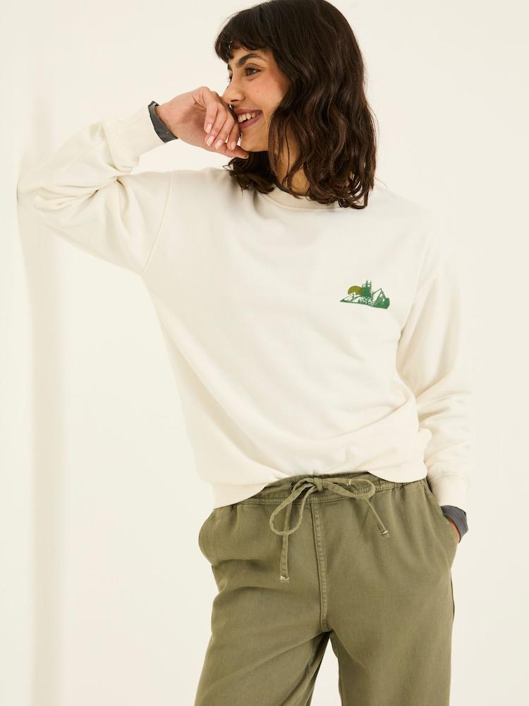 Fat Face Georgia Ivory Wilding Graphic Sweater
