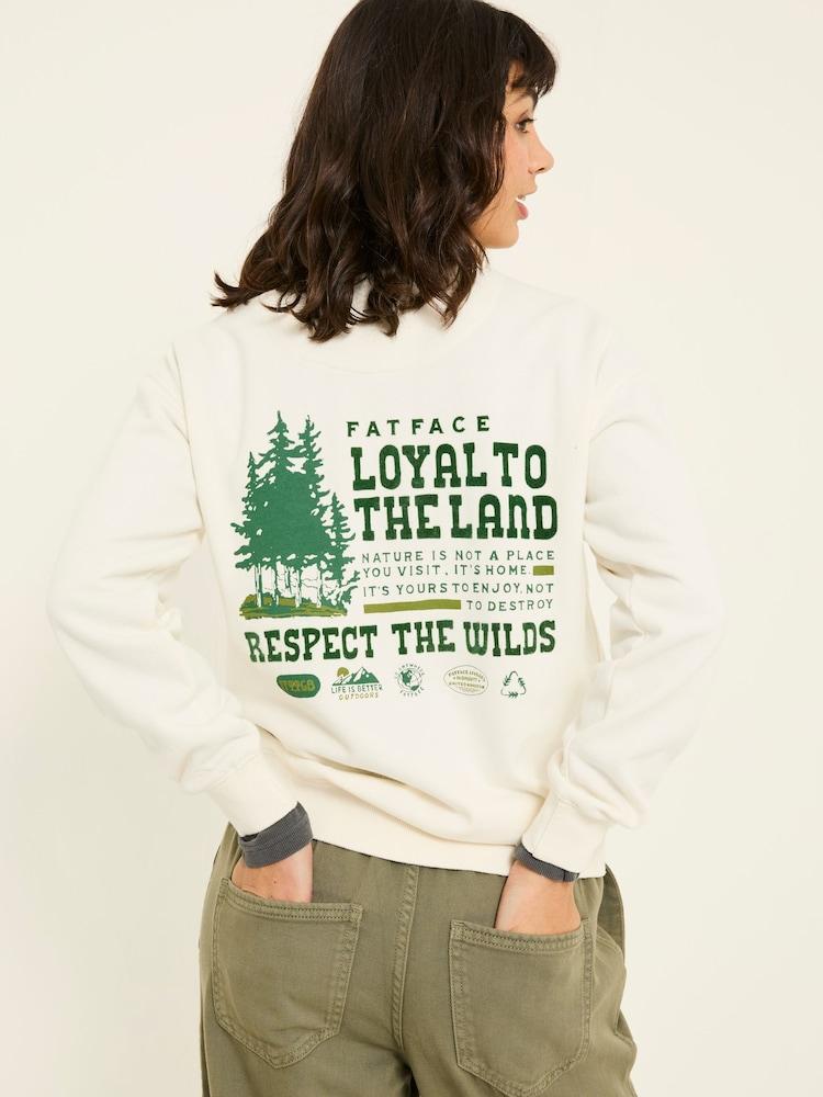 Fat Face Georgia Ivory Wilding Graphic Sweater