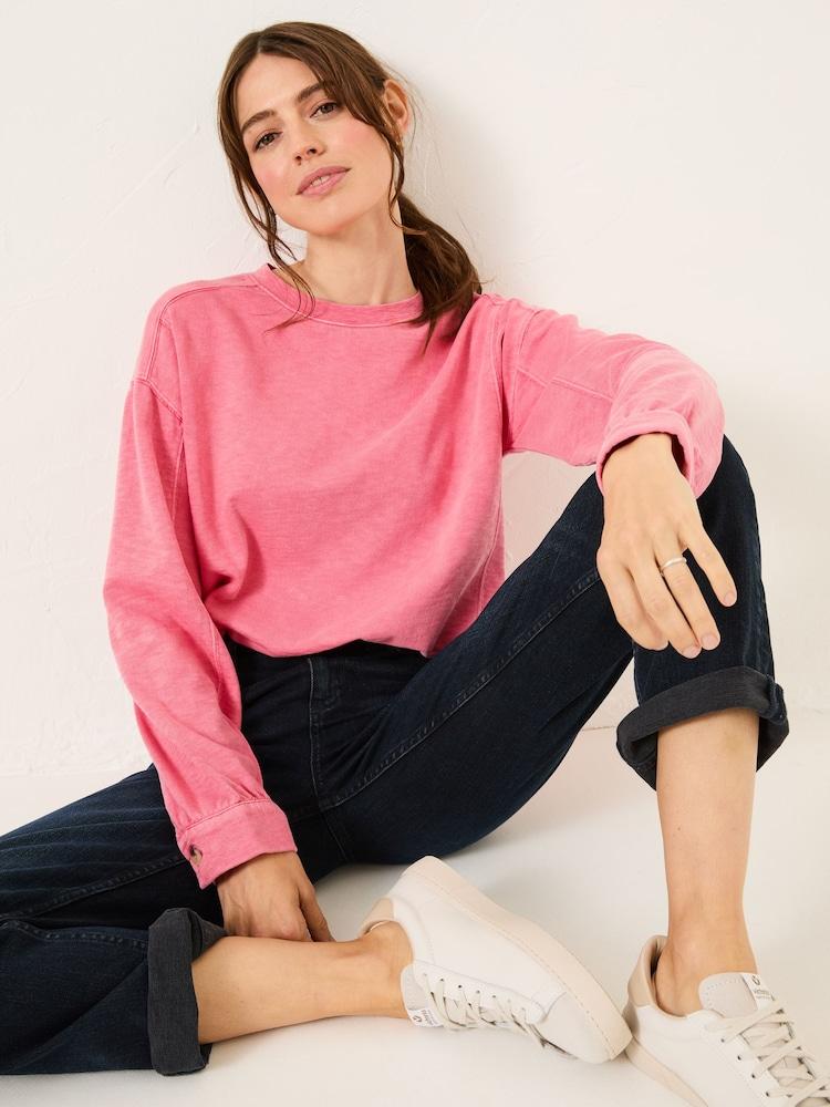 Fat Face Gia Blush Pink Crew Sweat Top
