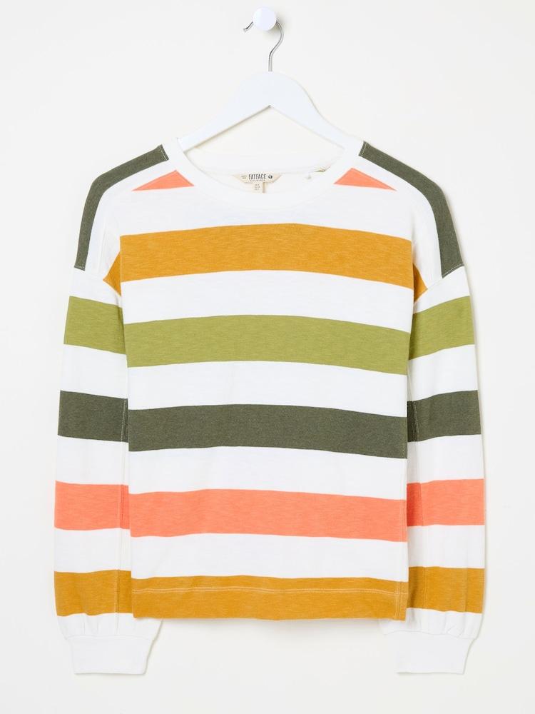 fat face Gia Multi Stripe Crew Sweat Top