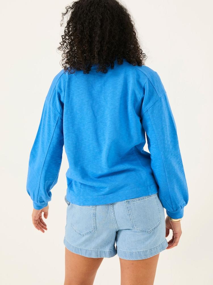 Fat Face Gigi Mid Blue V Neck Sweatshirt