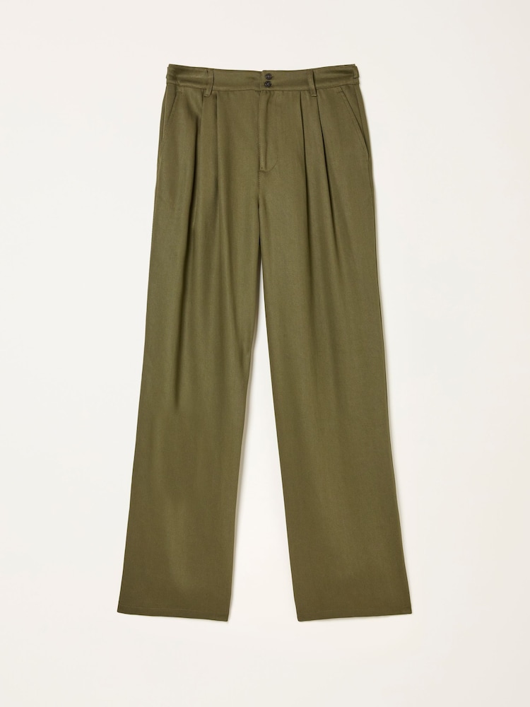 fat face Ginger Olive Green Wide Leg Trousers